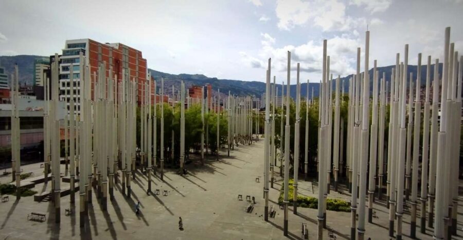 Medellin downtown: History and culture through fun stories - Parque de las Luces: A Short Stop with Big-City Energy
