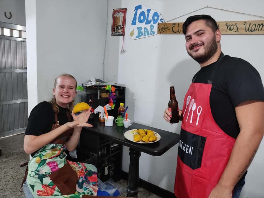 Medellin: Learn to make Colombian empanadas from scratch - Enjoying your empanadas with another drink: the payoff moment