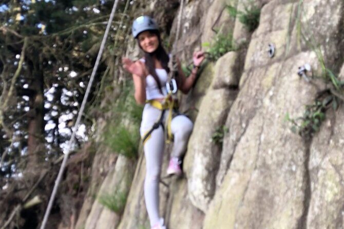 Zip-Line and Waterfall Climb Adventure - The River Crossing Setup: The ~50m Zip-Line to the Rock Wall
